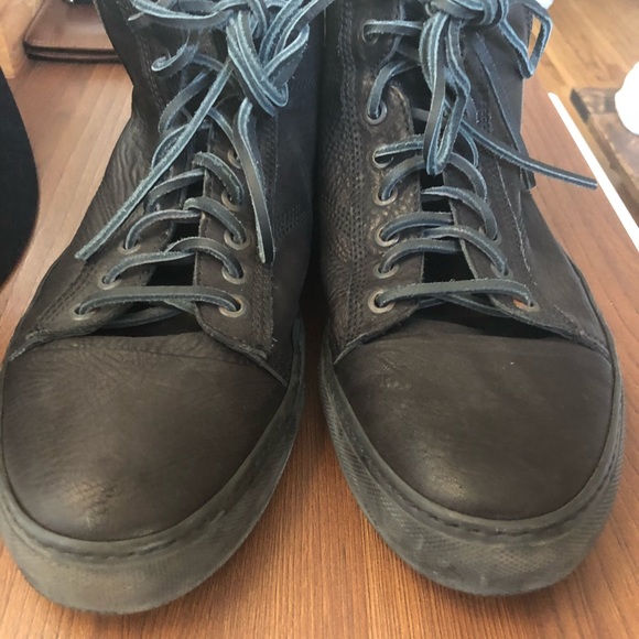 Wings + Horns Leather Black High Top Sneakers - Picture 5 of 5